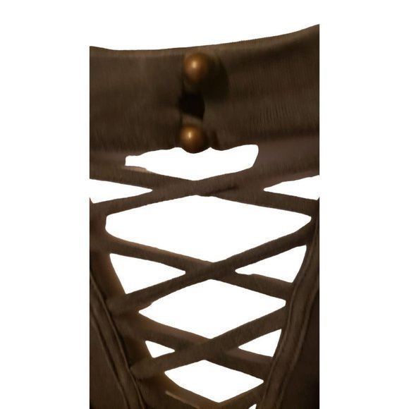 𝅺Entro Womens Size Sm‎ Criss Cross Neckline Dress Olive Green - Picture 5 of 11